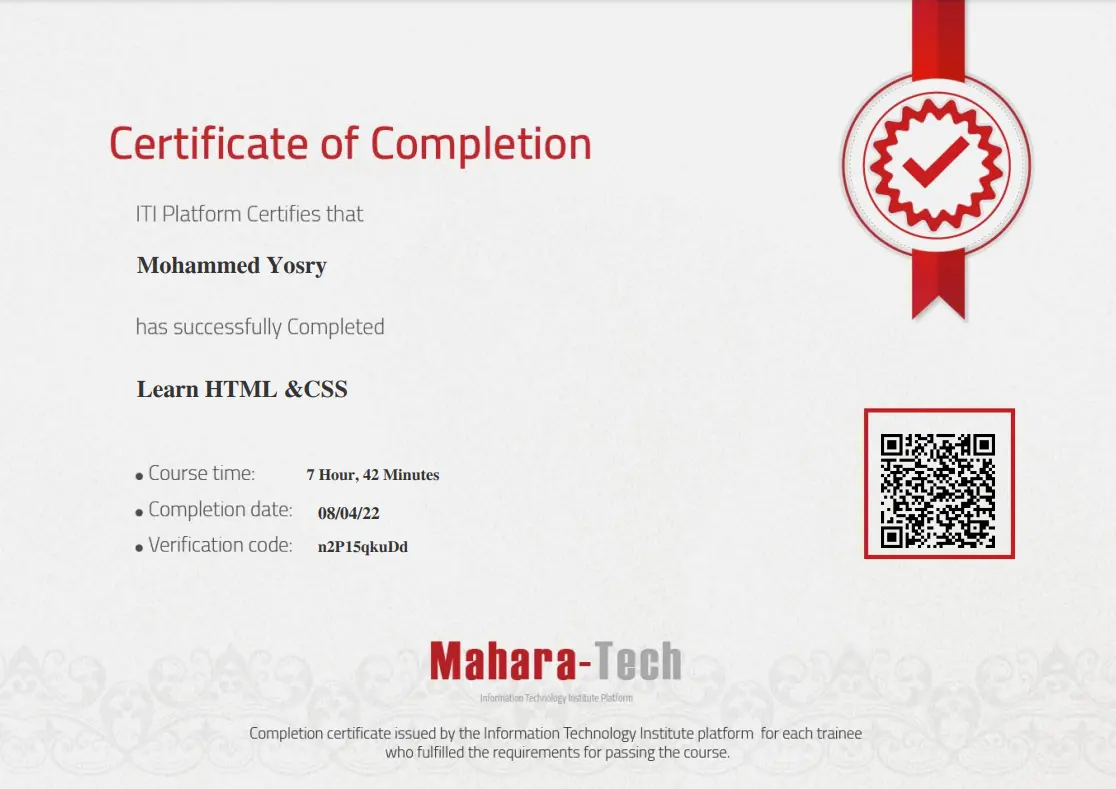 Learn HTML & CSS (ITI)