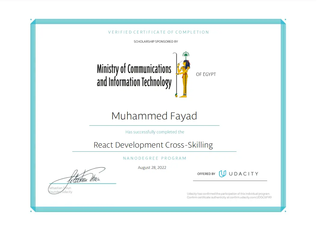 React Development Cross-Skilling -Nano Degree (Udacity)